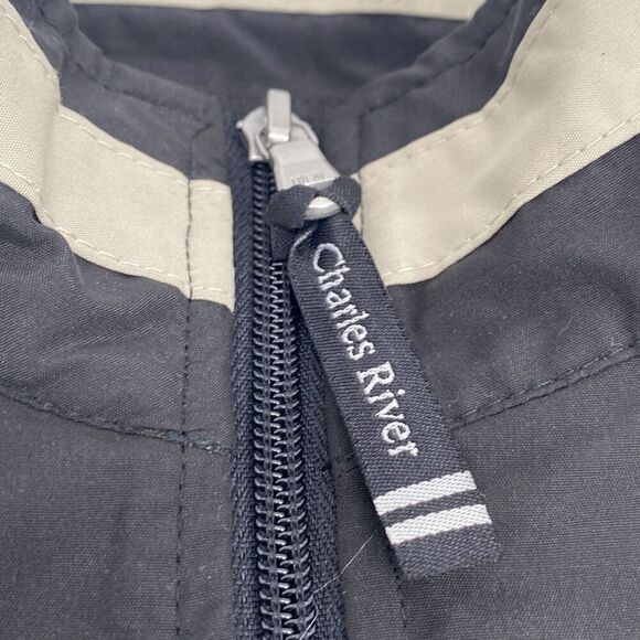 Three Fox Vineyards Unisex Full Zip Windbreaker Jacket Coat Black Tan Medium‎ - Picture 6 of 11